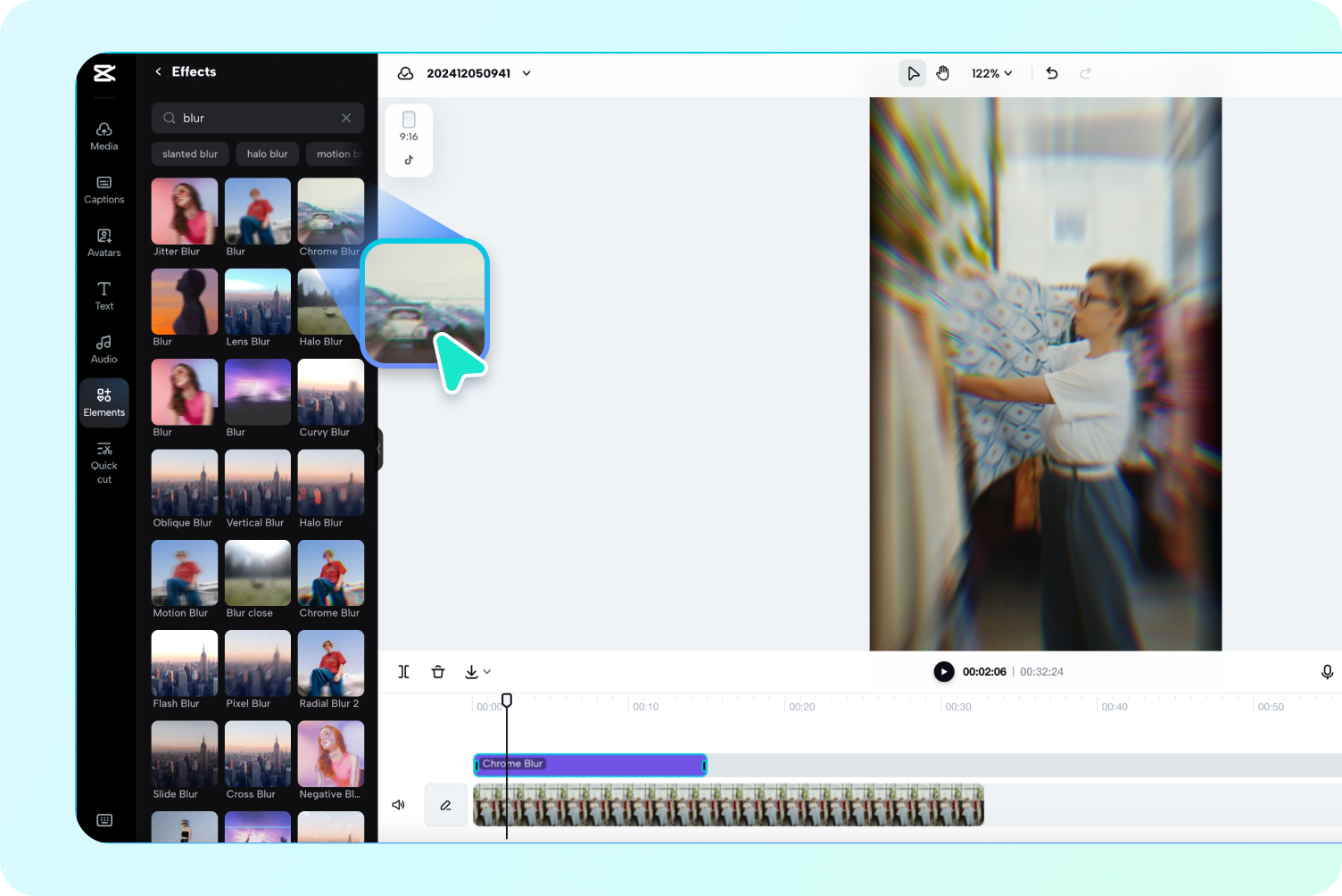 Thêm hiệu ứng làm mờ vào video trực tuyến